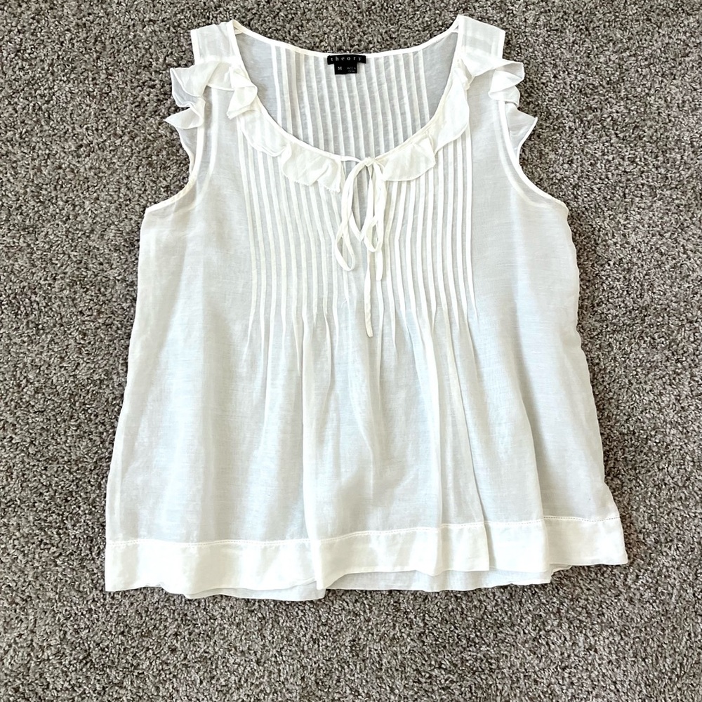 THEORY Cotton Silk Sleeveless Top | Size M